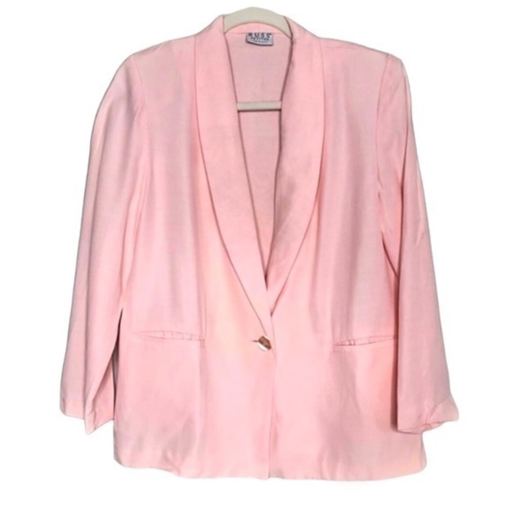 Vintage Light Pink oversized Blazer Relaxed Fit Lightweight Modern Jacket size 6